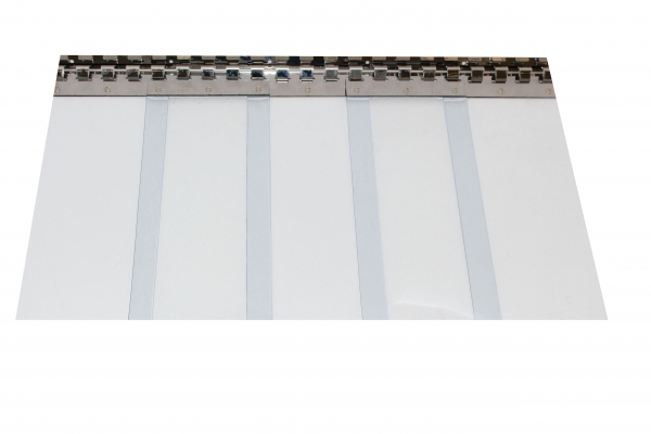 PVC Industrievorhang vormontiert Breite 1,25 m transparent 300 x 3 mm